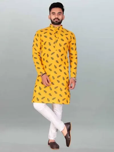 Trendy Cotton Blend Kurtas For Men 