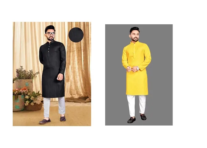 Must Have Cotton Blend Kurtas For Men Pack of 2