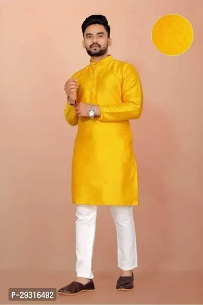 Stylish Cotton Blend Kurta and Pyjama Set-thumb0