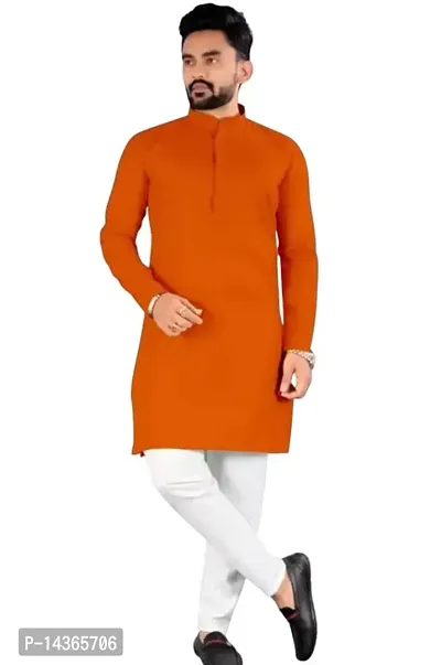 Simran Creation Men's Casual Regular Fit Solid Cotton Kurta for Men, Men's Kurta, Men's Casual Kurta