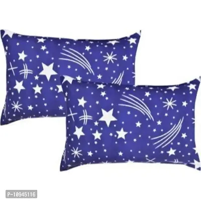 KIHOME Printed Microfibre Pillow Covers  Pillow Case (Set of 1 Pillow Covers) (Blue Star)