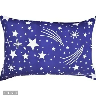 KIHOME Printed Microfibre Pillow Covers  Pillow Case (Set of 2) (4pcs Pillow Covers) (Blue Star)-thumb2