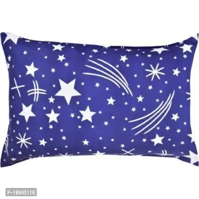 KIHOME Printed Microfibre Pillow Covers  Pillow Case (Set of 1 Pillow Covers) (Blue Star)-thumb2