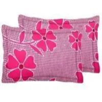 KIHOME Printed Microfibre Pillow Covers  Pillow Case (Set of 2 pcs Pillow Covers) (Pink Fruti)-thumb2