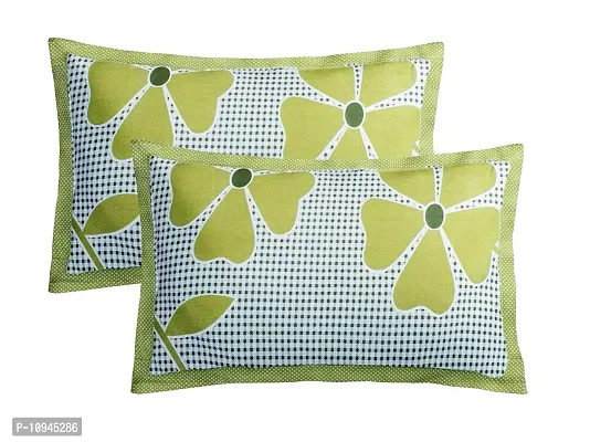 KIHOME Beautiful Microfiber Printed Pillow Cover (Green, Standard)