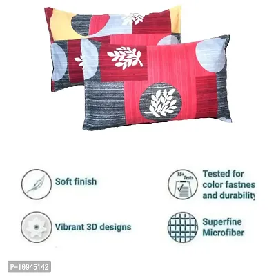 KIHome Beautiful Microfiber Printed Pillow Cover Set of 6 (Peach)-thumb3