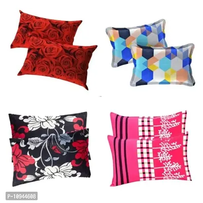 KIHome Pillow Cover Combo of 8 Pcs (Set of 4)