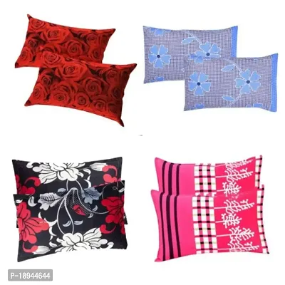 KIHome Pillow Cover Combo of 8 Pcs (Set of 4)