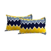 KIHome Microfiber 144 TC Pillow Cover, 17 x 27 Inch, Set of 2 ( Yellow  Maroon )-thumb1