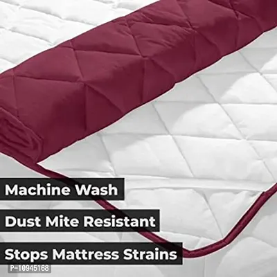 KIHOME Waterproof  Dustproof Microfiber Quilted Mattress Protector - King Size(72''x78'') Color Red-thumb5