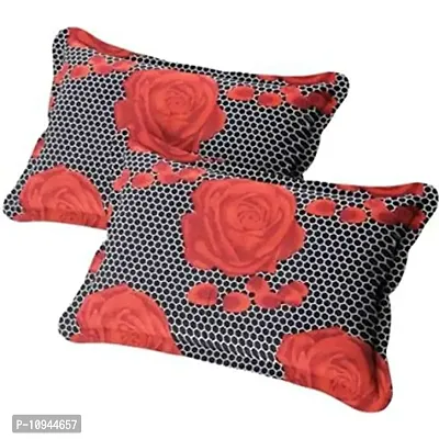 KIHOME Printed Microfibre Pillow Covers & Pillow Case (Set of 2) (4pcs Pillow Covers) (Sikka Black)-thumb2
