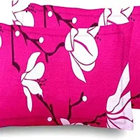 KIHOME Beautiful Microfiber Pink Color Floral Pillow Cover - Pack of 2-thumb1