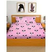 KIHOME 144TC Microfiber King Size Double Bedsheet with 2 Pillow Covers- Pink Mickey-thumb2