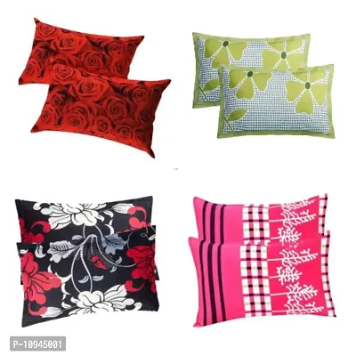 KIHome Pillow Cover Combo of 8 Pcs (Set of 4)