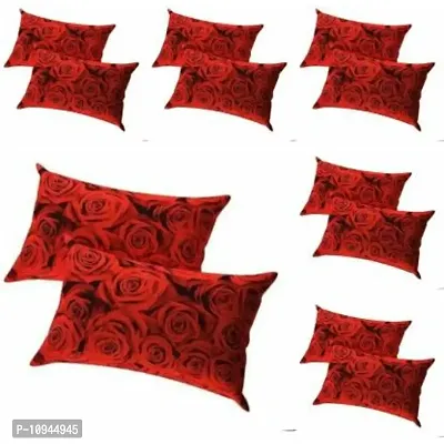 kihome Floral Cushions  Pillows Cover (Pack of 12, 44 cm*69 cm, Red)