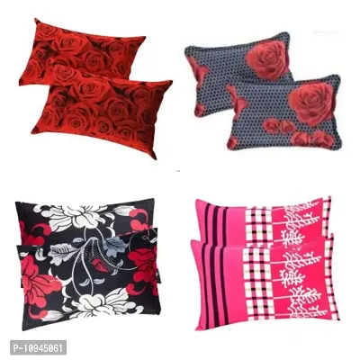 KIHome Pillow Cover Combo of 8 Pcs (Set of 4)