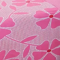 kihome 144 TC Microfiber Single 3D Printed Bedsheet (Pack of 1, Pink, White)-thumb1