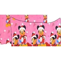 KIHOME Printed Microfibre Pillow Covers & Pillow Case (Set of 2 pcs Pillow Covers) (Pink Mickey)-thumb1