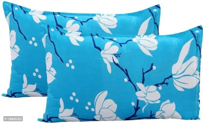 KIHOME 144TC Beautiful Microfiber Printed Pillow Cover (17x27 inch, Blue)-thumb2
