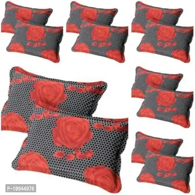 kihome Floral Cushions  Pillows Cover (Pack of 12, 44 cm*69 cm, Black, Red)