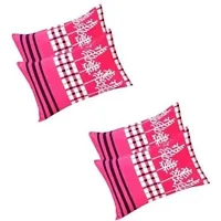 KIHome Microfiber 144 TC Pillow Cover, 17 x 27 Inch, Pack of 5pcs Color- Pink-thumb1