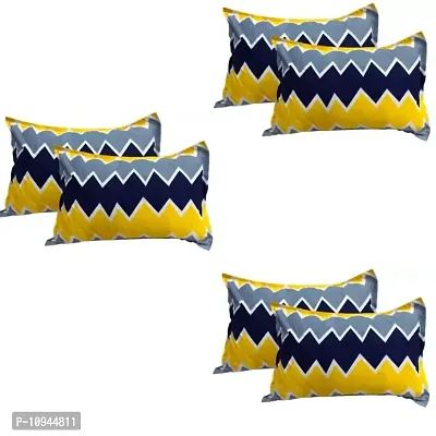 KIHome Microfiber 144 TC Pillow Cover, 17 x 27 Inch, Microfiber Beautiful Printed Pillow Cover Set of 3 ( Yellow )