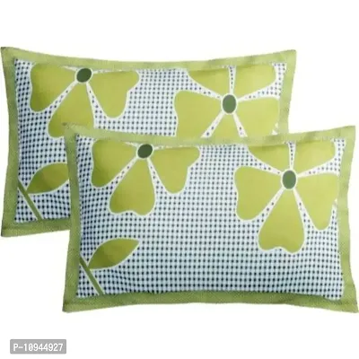 KIHOME Printed Microfibre Pillow Covers & Pillow Case (Set of 2 pcs Pillow Covers) (Green Fruti)