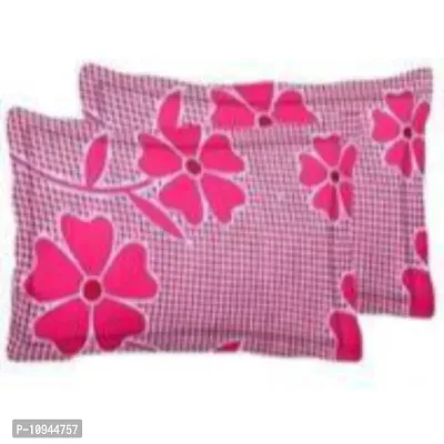 KIHOME Printed Microfibre Pillow Covers  Pillow Case (Set of 2) (4pcs Pillow Covers) (Pink Fruti)-thumb3
