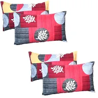 KIHome Beautiful Microfiber Printed Pillow Cover Set of 6 (Peach)-thumb4