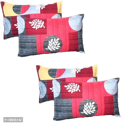 KIHome Beautiful Microfiber Printed Pillow Cover Set of 6 (Peach)-thumb5