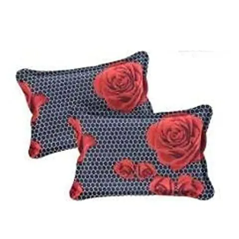 KIHOME Printed Microfibre Pillow Covers & Pillow Case (Set of 2) (4pcs Pillow Covers)