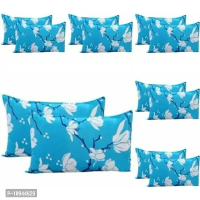 kihome Floral Cushions & Pillows Cover (Pack of 12, 44 cm*69 cm, Blue Flower)