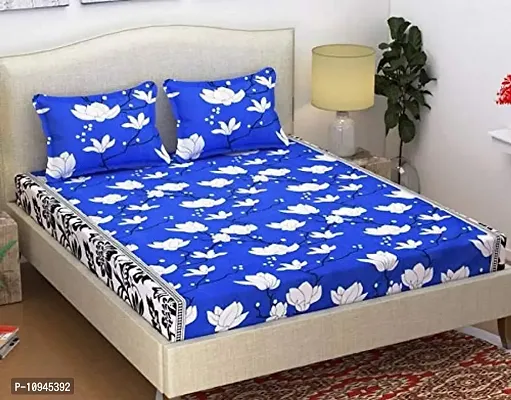 KIHOME Microfibre 144 TC Bedsheet (Double_Blue)