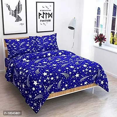 KIHOME Microfibre 144 TC Bedsheet (Double_Blue)