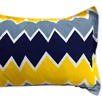 KIHome Microfiber 144 TC Pillow Cover, 44"" x 69"" cm, Microfiber Beautiful Printed Pillow Cover Set of 3 ( Yellow & Blue)-thumb2