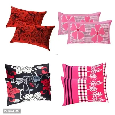 KIHome Pillow Cover Combo of 8 Pcs (Set of 4)