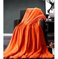 KIHOME Solid Fleece Coral Single Blanket Warm Blanket Pack of 1 (Rust)-thumb1