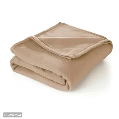 KIHOME Solid Fleece Coral Single Blanket Warm Blanket Pack of 1 (Beige)