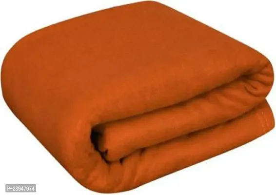 KIHOME Solid Fleece Coral Single Blanket Warm Blanket Pack of 1 (Rust)-thumb0