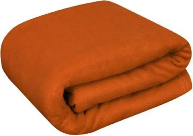 KIHOME Solid Fleece Coral Single Blanket Warm Blanket Pack of 1 (Rust)