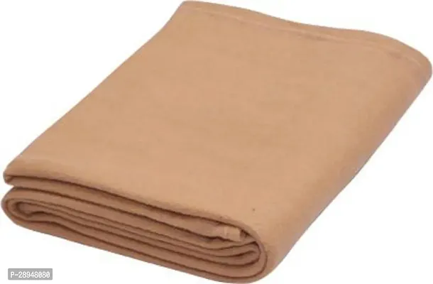 KIHOME Solid Fleece Coral Single Blanket Warm Blanket Pack of 1 (Beige)-thumb0