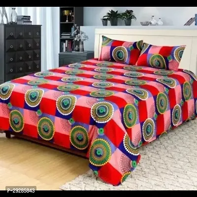 Printed 1  Double Bedsheet With 2 Pillow Covers