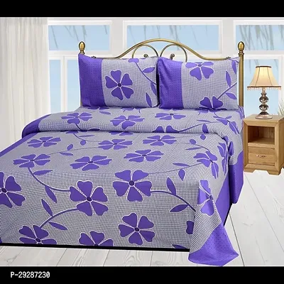 Printed 1  Double Bedsheet With 2 Pillow Covers