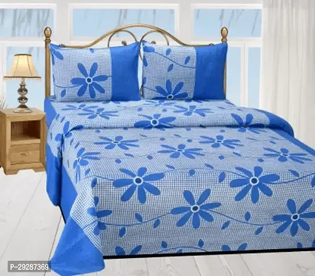 Printed 1  Double Bedsheet With 2 Pillow Covers