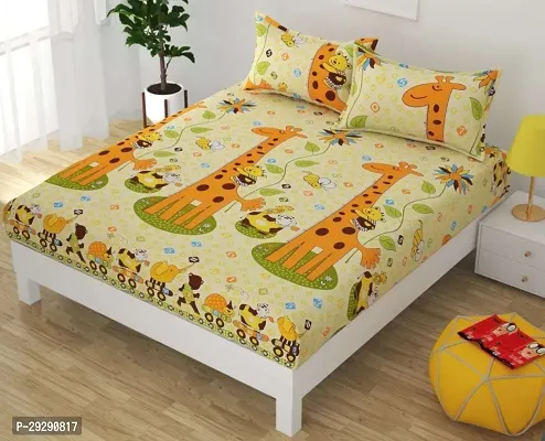 Printed 1  Double Bedsheet With 2 Pillow Covers-thumb0