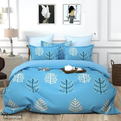 Printed 1  Double Bedsheet With 2 Pillow Covers