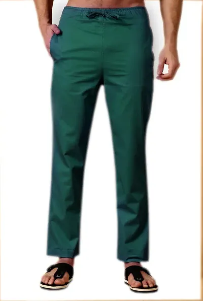 Kipla Fashion Men's Pure Green Cotton Solid Cargo Pyjama Pants (Xs to 10 XL) (2XL)