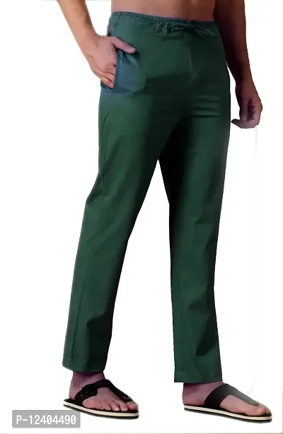 Kipla Fashion Men's Pure Green Cotton Solid Cargo Pyjama Pants (Xs to 10 XL) (2XL)-thumb3