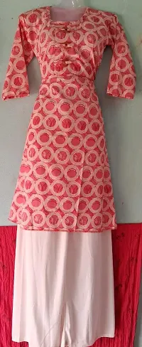 Stylish Pink Cotton Kurta Bottom Set For Women