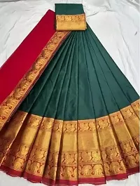 Stylish Green Art Silk Zari Lehenga With Choli And Dupatta Set For Women-thumb3